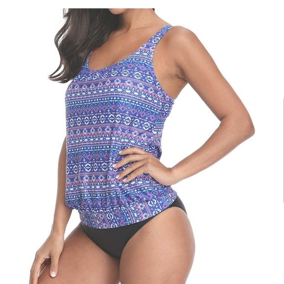 New -Women padded push up 2 PC tankini swimsuit size M- Brand New In Pack - Picture 1 of 6
